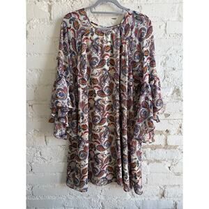 DR2 Paisley Bell Sleeve Shift Dress Tunic – Women’s XL